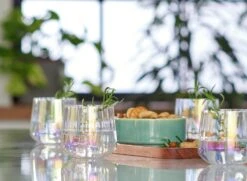 Habitat Iridescent Lustre Set Of 4 Fluted Tumblers -Home Furnishings Store 9538119 R Z001C