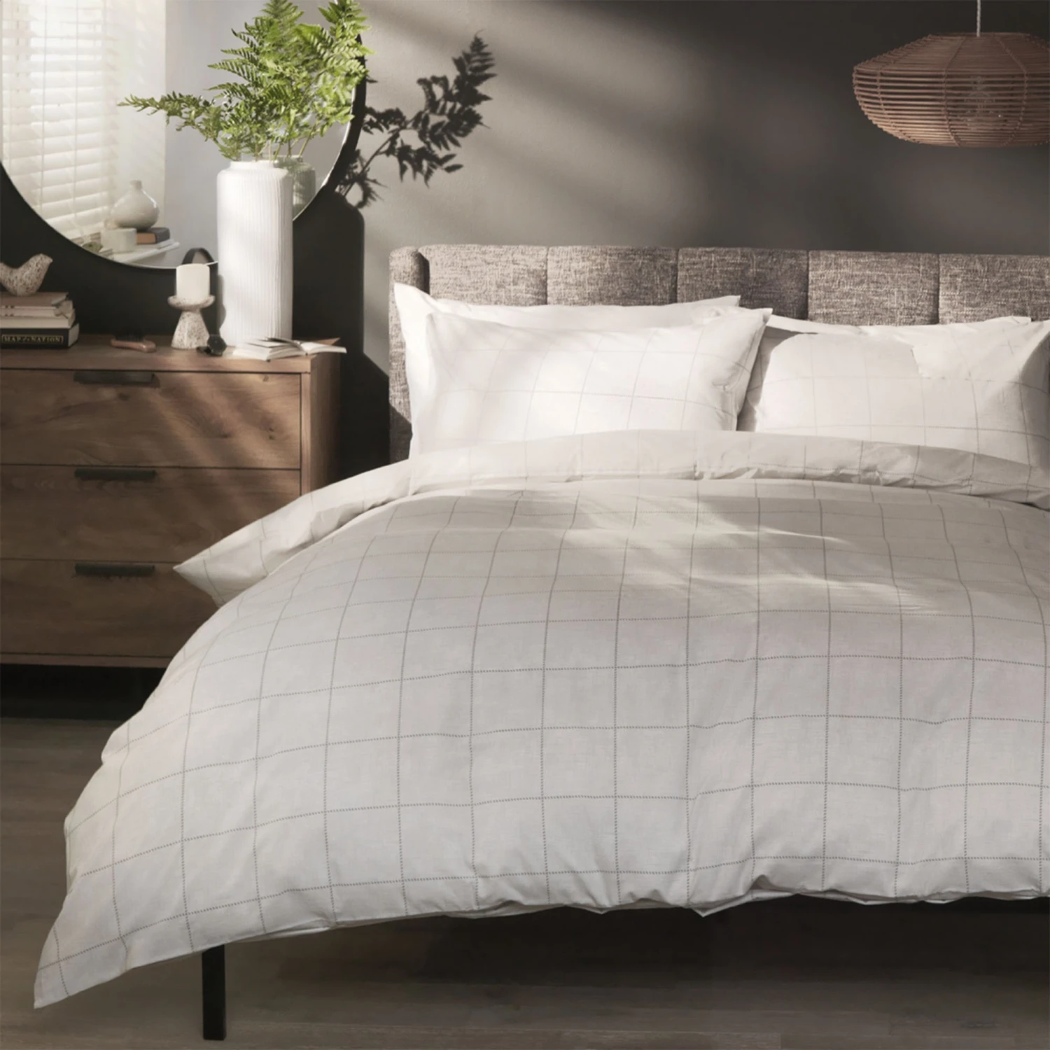Habitat Country Grid White Bedding Set - Single 3 Habitat Country Grid White Bedding Set - Single