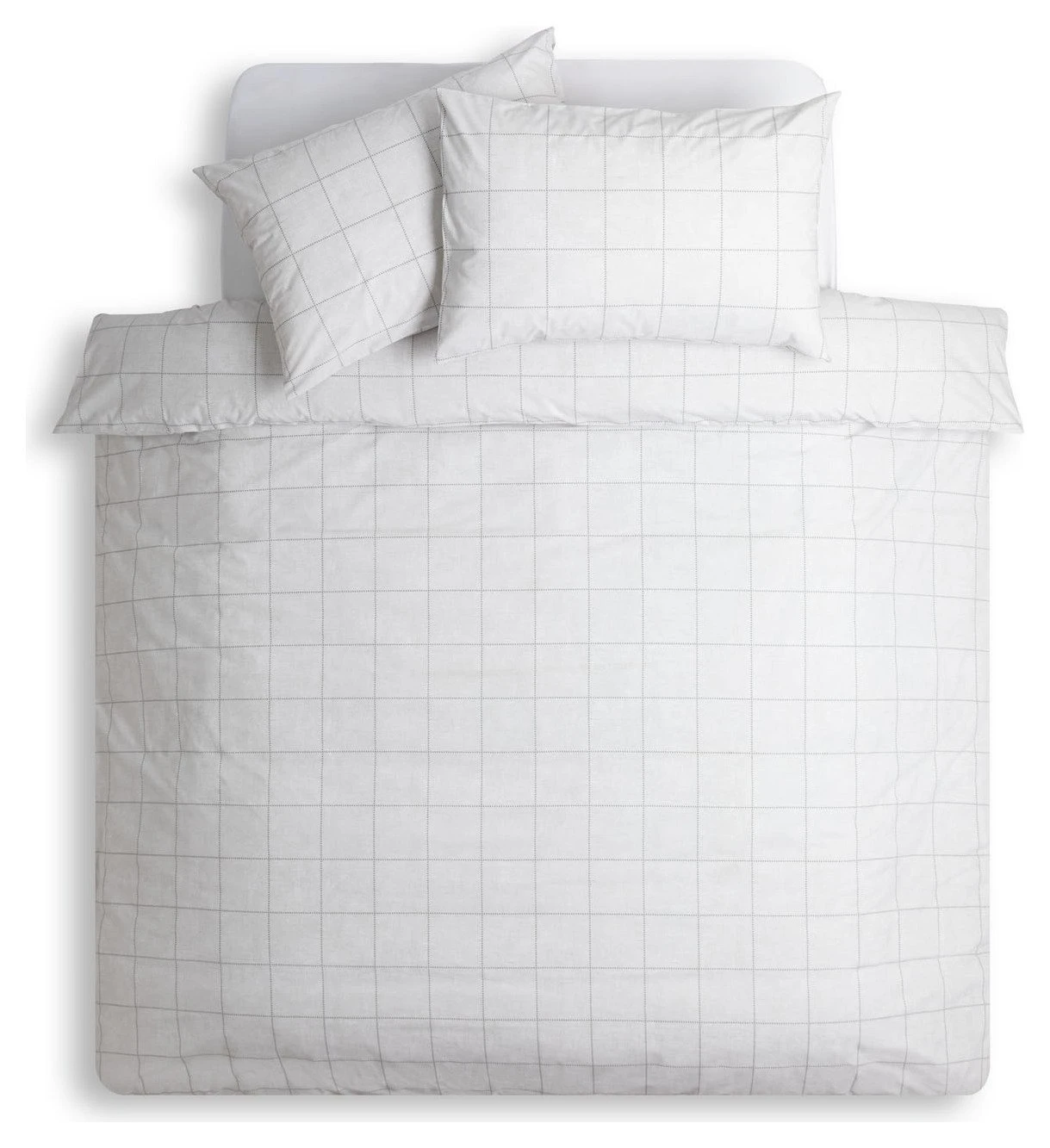 Habitat Country Grid White Bedding Set - Single 5 Habitat Country Grid White Bedding Set - Single - Image 3