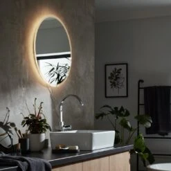Habitat Circle Backlight LED Mirror - White 10 Habitat Circle Backlight LED Mirror - White -Home Furnishings Store 9559246 R Z001C