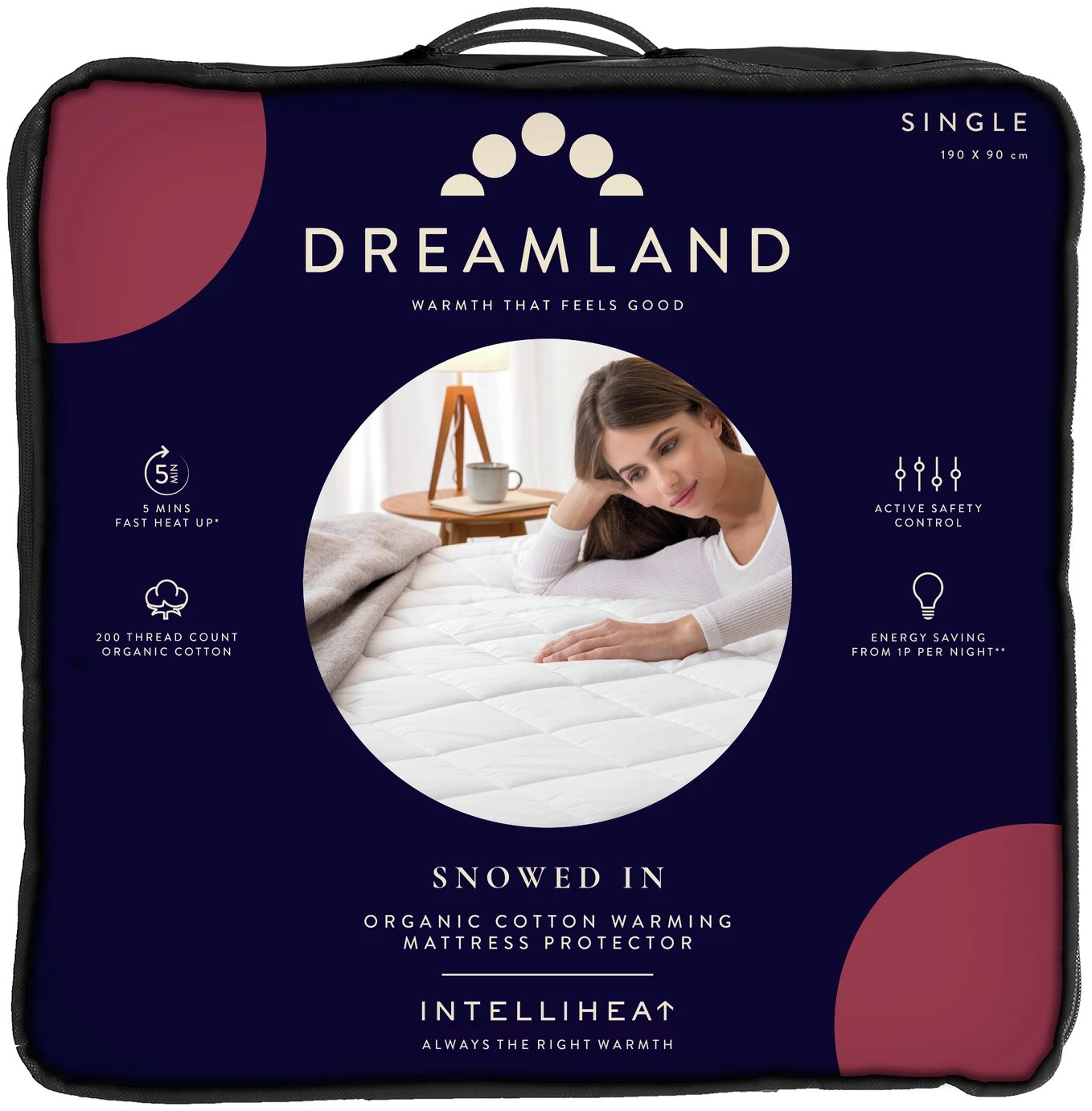 Dreamland Organic Cotton Warming Mattress Protector-Single 3 Dreamland Organic Cotton Warming Mattress Protector-Single