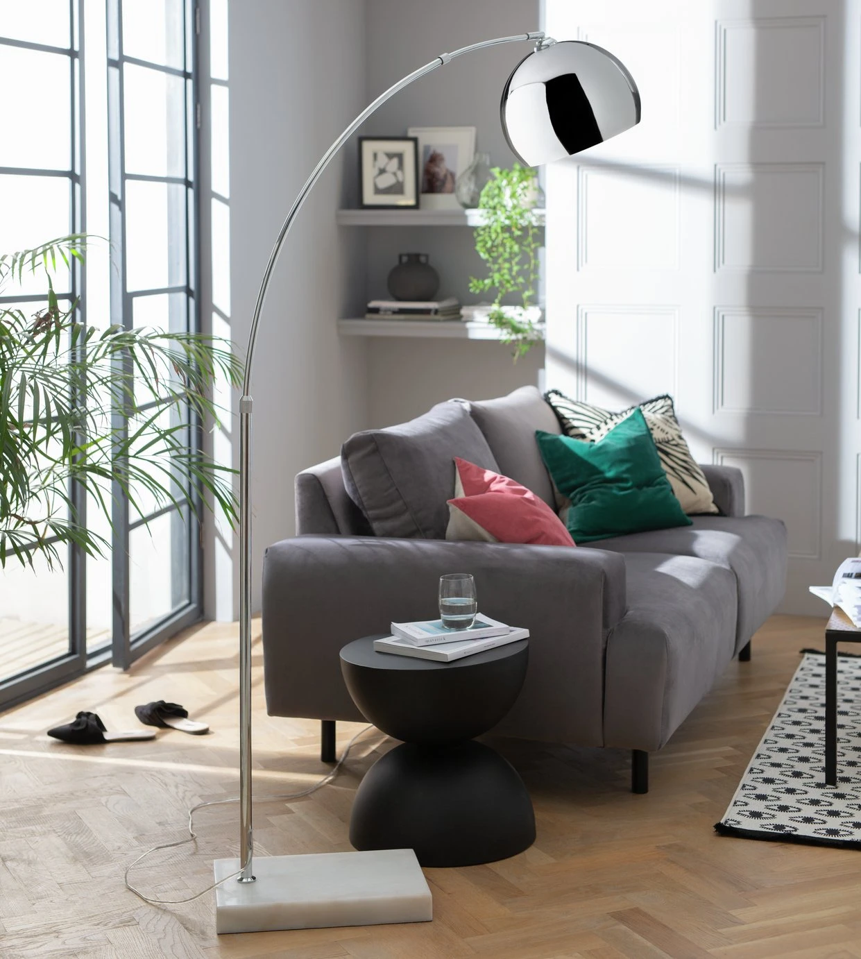 Habitat Nalone Arc Floor Lamp – Chrome & Marble 3 Habitat Nalone Arc Floor Lamp – Chrome & Marble