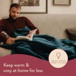 Dreamland Snuggle Up Teal Heated Throw - Large -Home Furnishings Store 9562745 R Z003A