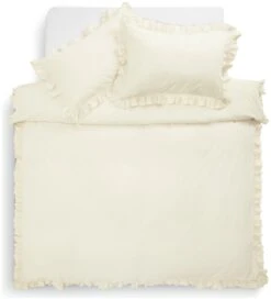 Habitat Cotton 180TC Frilled Cream Bedding Set - Single -Home Furnishings Store 9563146 R Z002A