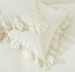 Habitat Cotton 180TC Frilled Cream Bedding Set - Single -Home Furnishings Store 9563146 R Z003A