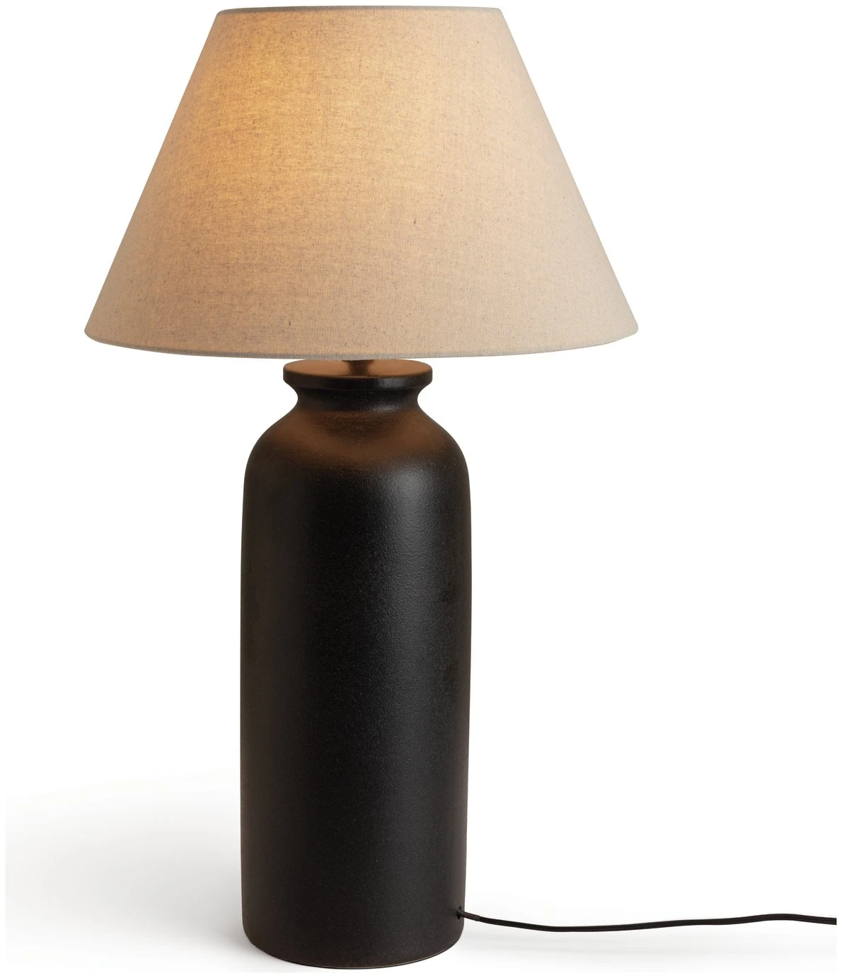 Habitat Hashi Ceramic Table Lamp - Black & Beige 9 Habitat Hashi Ceramic Table Lamp - Black & Beige - Image 7