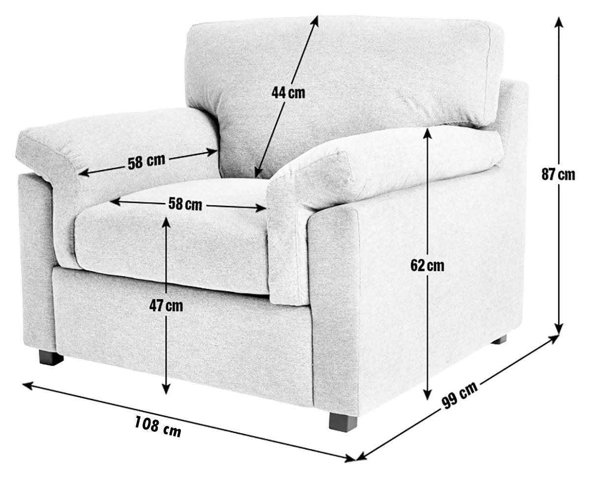 Habitat Florence Fabric Armchair - Grey 6 Habitat Florence Fabric Armchair - Grey - Image 4