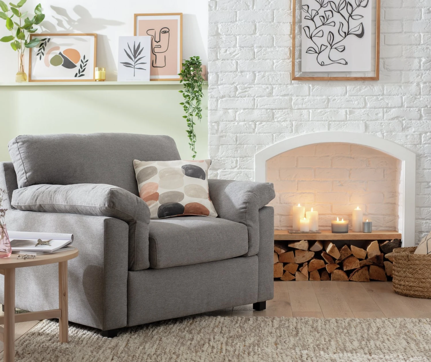 Habitat Florence Fabric Armchair - Grey 4 Habitat Florence Fabric Armchair - Grey - Image 2