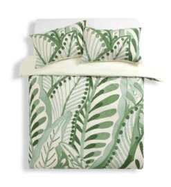 Habitat Cotton 180TC Maxi Leaf Green Bedding Set - Double -Home Furnishings Store 9576119 R Z002A