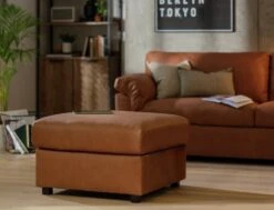 Habitat Florence Leather Ottoman Footstool - Tan 9 Habitat Florence Leather Ottoman Footstool - Tan -Home Furnishings Store 9576267 R Z001C