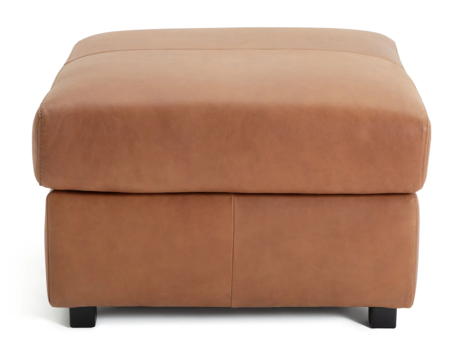 Habitat Florence Leather Ottoman Footstool - Tan 7 Habitat Florence Leather Ottoman Footstool - Tan - Image 5