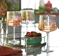 Habitat Iridescent Lustre Fluted Set Of 4 Gin Glass -Home Furnishings Store 9576638 R Z001C