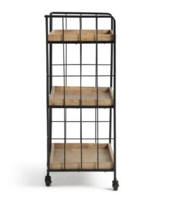 Habitat Kai Wood Drinks Trolley - Black & Mango -Home Furnishings Store 9579271 R Z003A