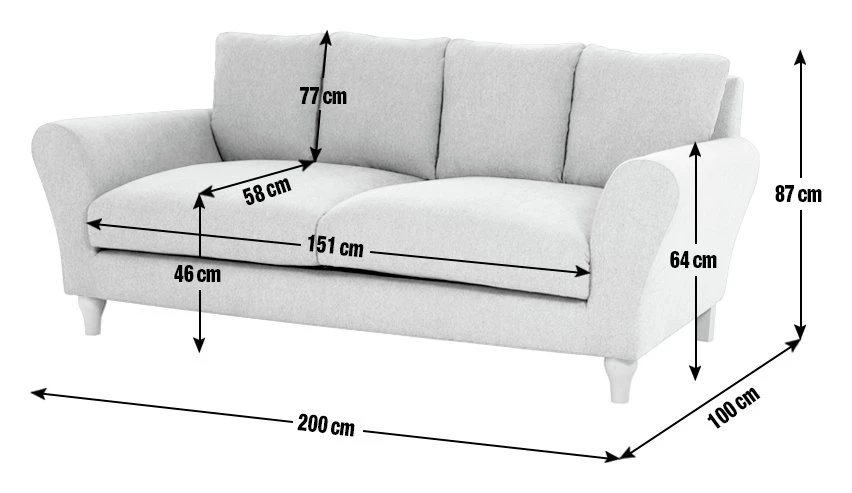 Habitat Carrie Fabric 3 Seater Sofa - Graphite 6 Habitat Carrie Fabric 3 Seater Sofa - Graphite - Image 4