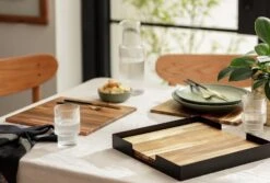 Habitat Set Of 4 Wooden Placemats With Tray 11 Habitat Set Of 4 Wooden Placemats With Tray -Home Furnishings Store 9581317 R Z002C