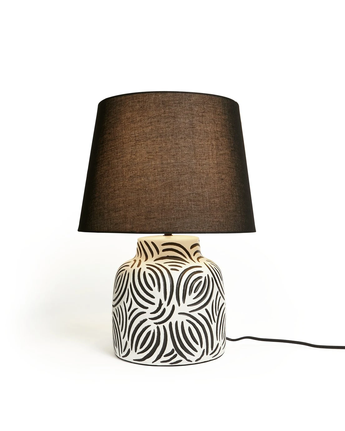 Habitat Lynx Brush Stroke Ceramic Table Lamp - Black & White 9 Habitat Lynx Brush Stroke Ceramic Table Lamp - Black & White - Image 7