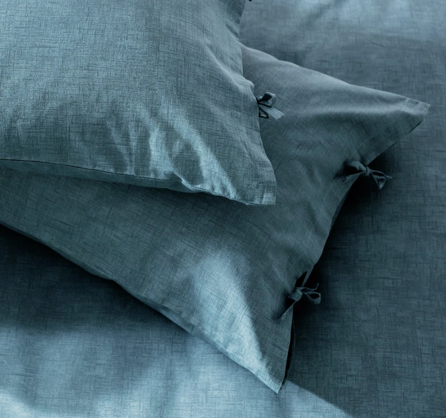 Habitat Herbalist Cotton Textured Blue Bedding Set - Single 6 Habitat Herbalist Cotton Textured Blue Bedding Set - Single - Image 4