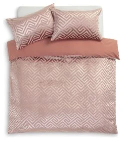 Habitat Geo Velvet Blush Pink Bedding Set - Single -Home Furnishings Store 9602447 R Z002A