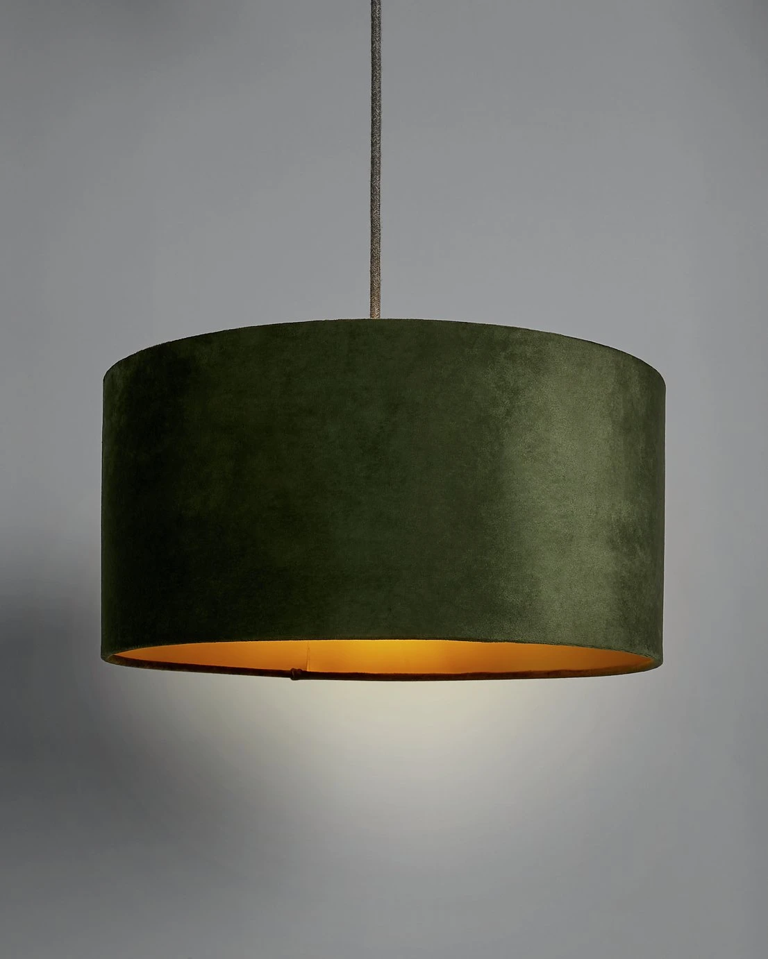 Habitat Gaia Velvet & Foil 40cm Drum Shade - Chive 10 Habitat Gaia Velvet & Foil 40cm Drum Shade - Chive - Image 8