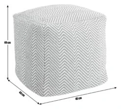 Kaikoo Durrie Cotton Footstool - Red & White -Home Furnishings Store 9604139 R E001