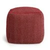 Kaikoo Durrie Cotton Footstool - Red & White -Home Furnishings Store 9604139 R Z001A