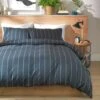 Habitat Cotton Modern Country Stripe Navy Bedding Set-Single -Home Furnishings Store 9608740 R Z001A