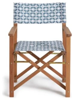 Habitat Folding Wooden Director Chair - Grey & White -Home Furnishings Store 9610037 R Z002A