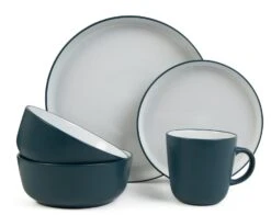 Habitat Two Tone 16 Piece Stoneware Dinner Set
