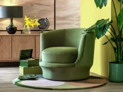 Habitat Ronda Velvet Accent Chair - Olive Green -Home Furnishings Store 9613058 R Z001C