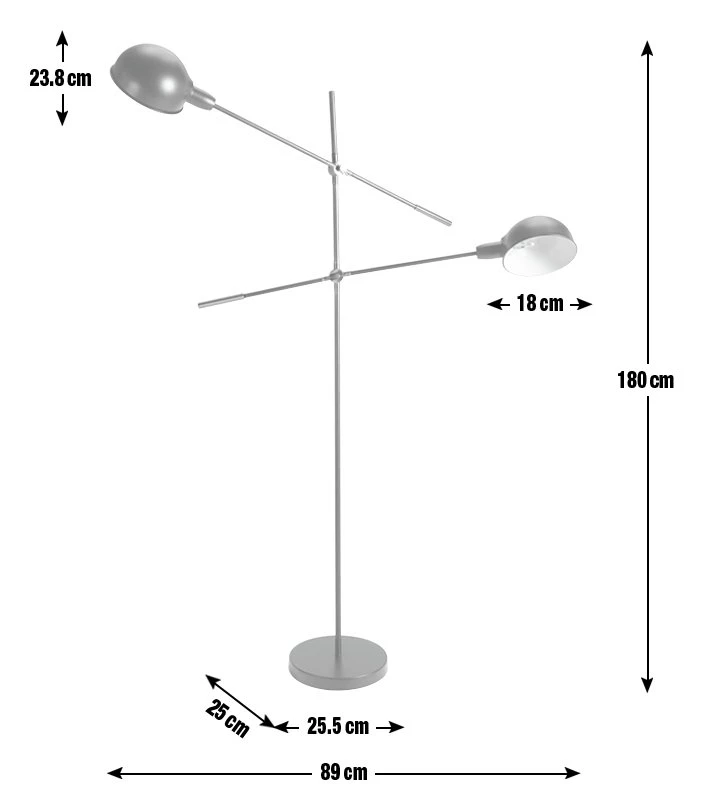 Habitat Jalonee Double Arm Floor Lamp - Black & Brass 5 Habitat Jalonee Double Arm Floor Lamp - Black & Brass - Image 3