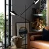 Habitat Jalonee Double Arm Floor Lamp - Black & Brass -Home Furnishings Store 9616127 R Z001A