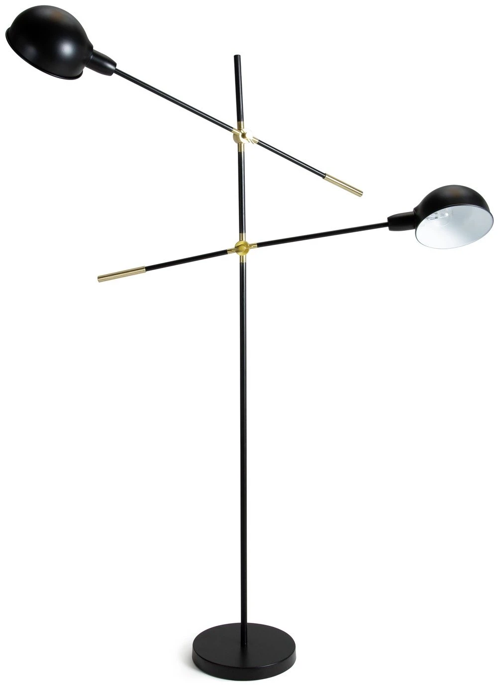 Habitat Jalonee Double Arm Floor Lamp - Black & Brass 4 Habitat Jalonee Double Arm Floor Lamp - Black & Brass - Image 2