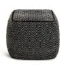 Kaikoo Durrie Cotton Footstool - Black & White 2 Kaikoo Durrie Cotton Footstool - Black & White -Home Furnishings Store 9619753 R Z001A