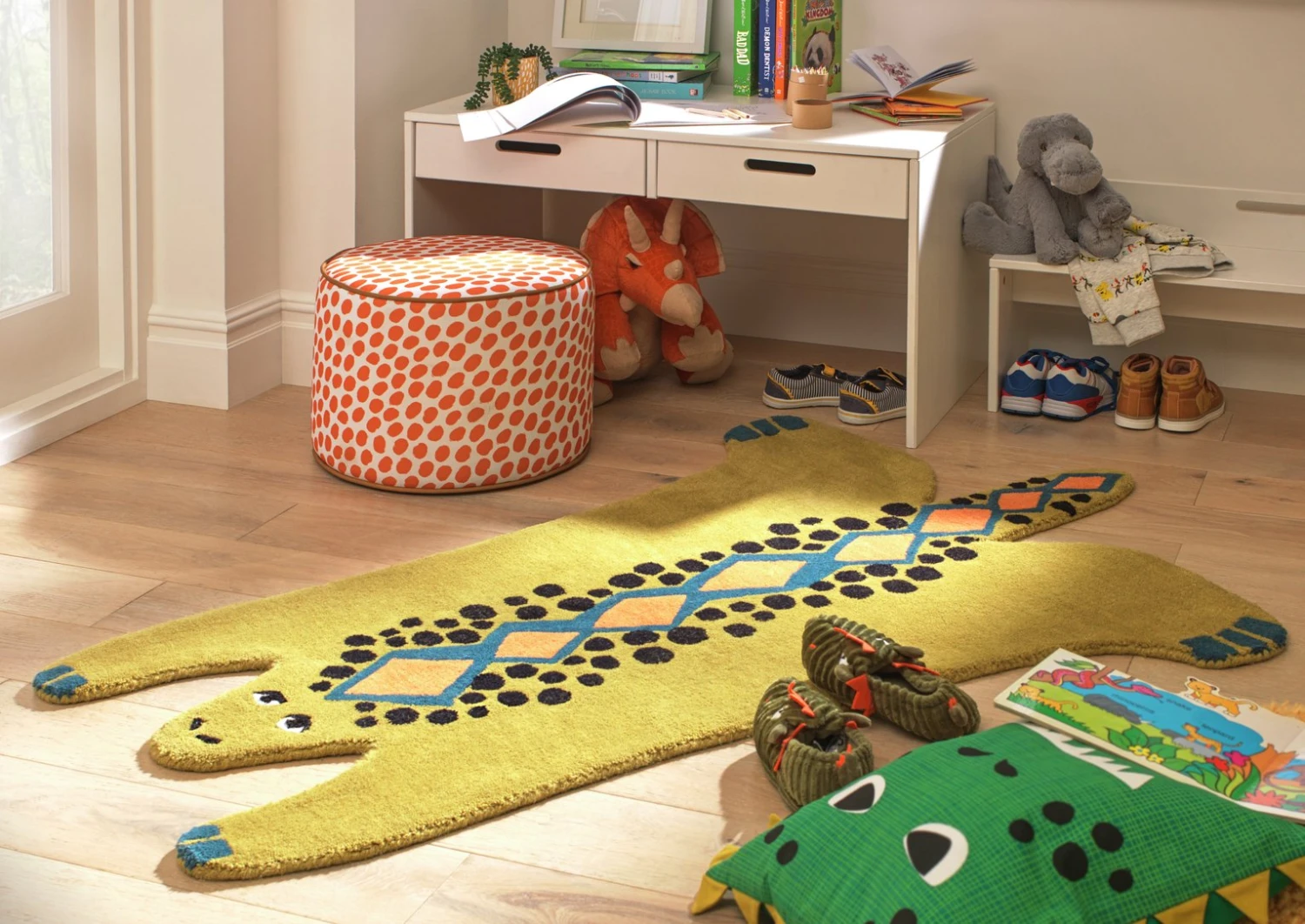Habitat Kids Dragon Shaped Rug - Mustard - 100x150cm 4 Habitat Kids Dragon Shaped Rug - Mustard - 100x150cm - Image 2