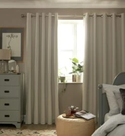 Habitat Blackout Eyelet Curtain - Cream 12 Habitat Blackout Eyelet Curtain - Cream -Home Furnishings Store 9642335 R Z002C